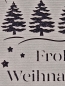 Preview: Detailansicht einer handgefertigten Weihnachtskarte in Grau mit schwarzem Glitzerhintergrund. Nahaufnahme zeigt glitzernde Weihnachtsbäume, filigran geschnittene Sterne und den Schriftzug 'Frohe Weihnachten'.