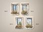 Preview: Einzigartiges Set von vier handgemalten Vintage-Fenster-Aufklebern mit Blumenkästen – Bild A, B, C, D
