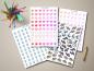 Preview: Sticker-Sheet-Set mit verschiedenen Motiven wie Herzen, Rollschuhen und Getränken – ideal für Planer und DIY