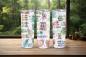 Preview: Drei weiße Thermobecher mit Botschaften zur psychischen Gesundheit, wie 'Mental Health Matters', 'It's okay to change your mind', 'Asking for help is a strength' und 'You are allowed to do what is best for you'. Die Becher sind mit beruhigenden Farben und