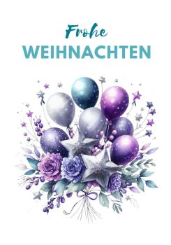Preview: Elegantes Weihnachtsgrußkarten-Set mit Weihnachtssternen und Winterballons in Violett und Silber Preview: Elegantes Weihnachtsgrußkarten-Set mit Weihnachtssternen und Winterballons in Violett und Silber