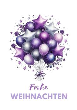 Preview: Elegantes Weihnachtsgrußkarten-Set mit Weihnachtssternen und Winterballons in Silber und Violett Preview: Elegantes Weihnachtsgrußkarten-Set mit Weihnachtssternen und Winterballons in Silber und Violett