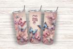 Personalisierter Thermobecher „Schmetterlingstraum“ (590 ml)